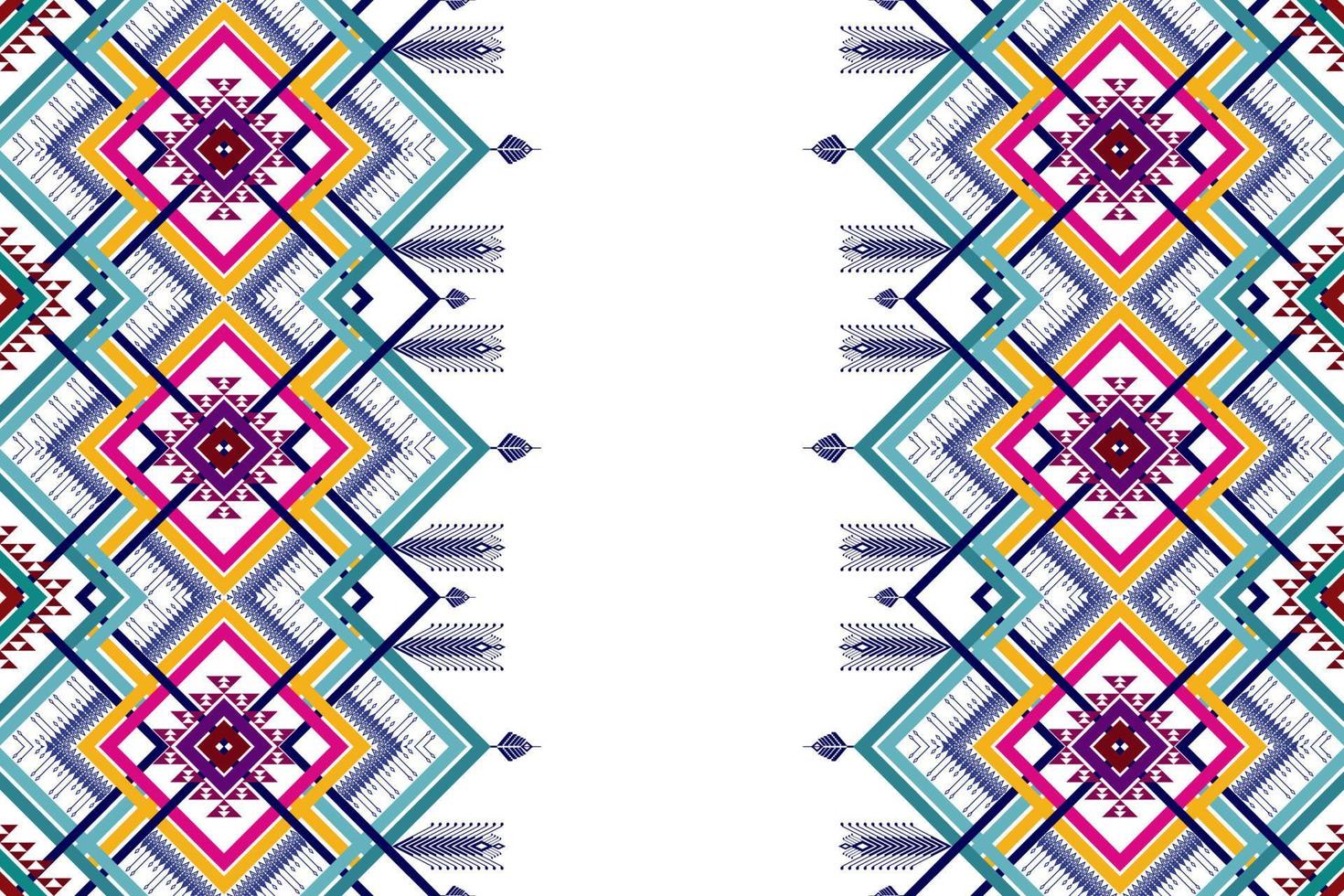 design de padrão étnico geométrico. tecido asteca tapete mandala ornamento chevron têxtil decoração papel de parede. peru tribal índio africano tradicional bordado ilustrações vetoriais fundo vetor