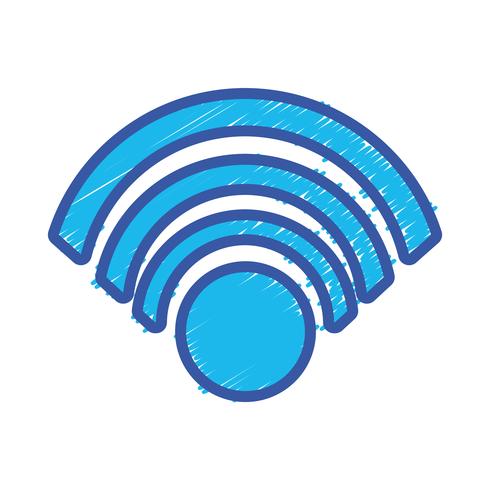 cor símbolo wifi para conexão na web digital vetor