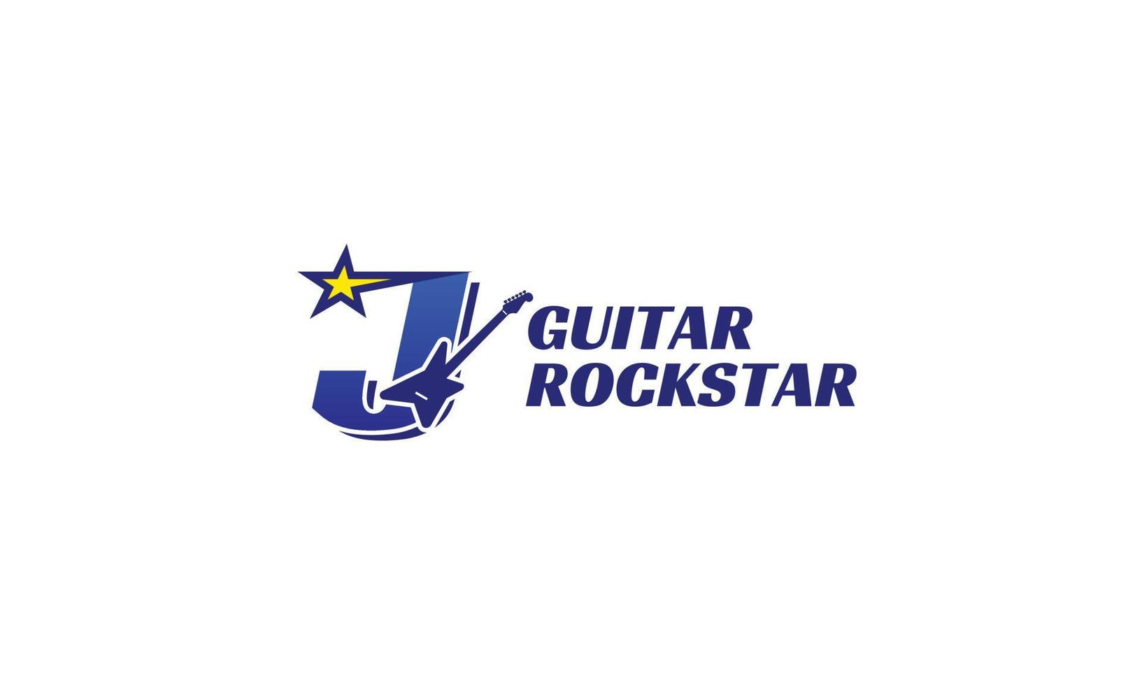 letra j logotipo do alfabeto da guitarra elétrica vetor