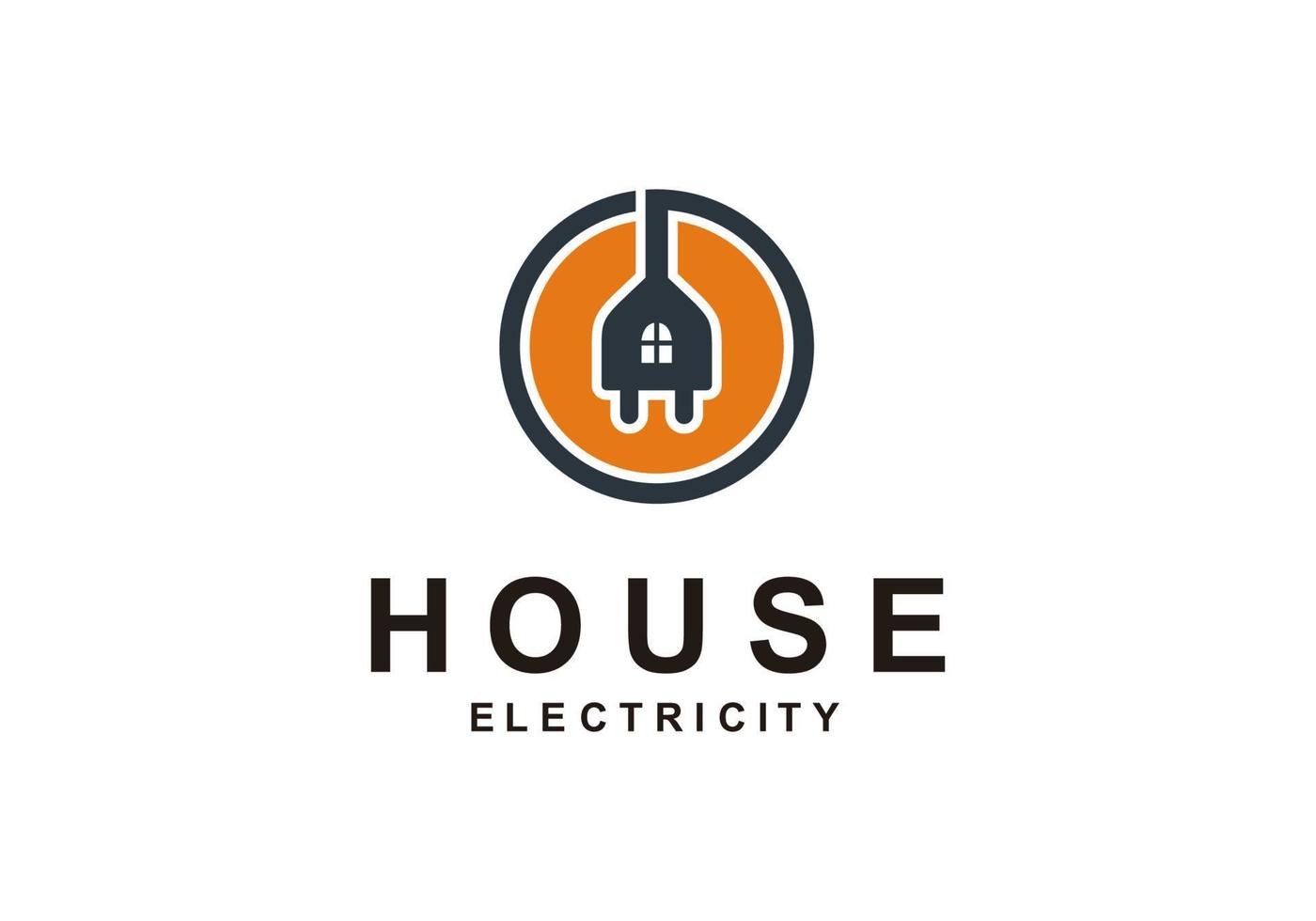 elemento de design de logotipo de ícone de casa elétrica vetor