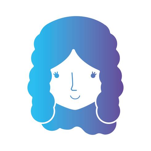 linha avatar mulher cabeça com penteado vetor