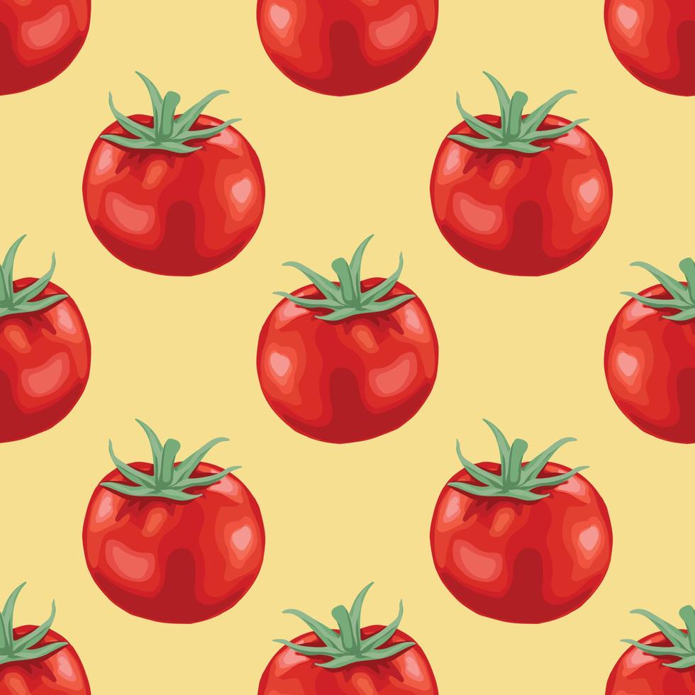 padrão de design perfeito de tomate fofo ou vetor de papel de parede