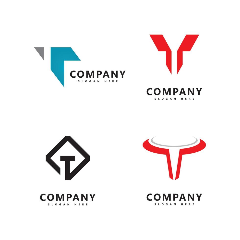 logotipo da letra t e design de ícone de negócios vetor