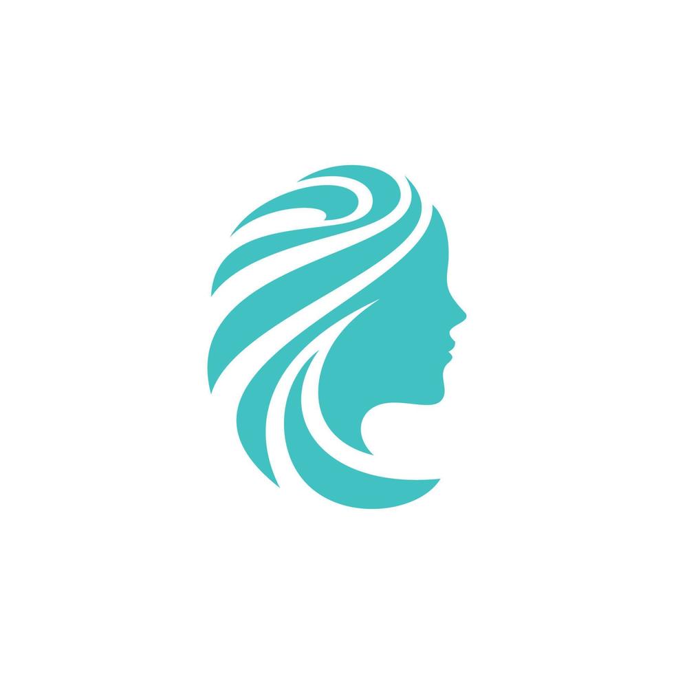 vetor de luxo de design de logotipo de salão de cabeleireiro de mulher