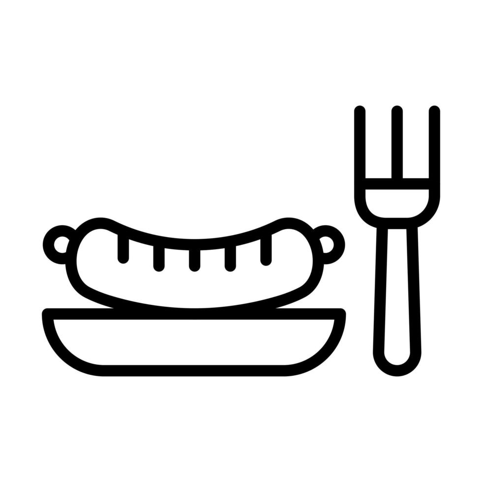 ícone de linha de salsicha vetor