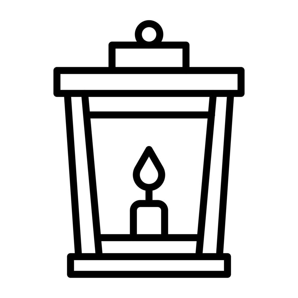 ícone de linha de lanterna vetor