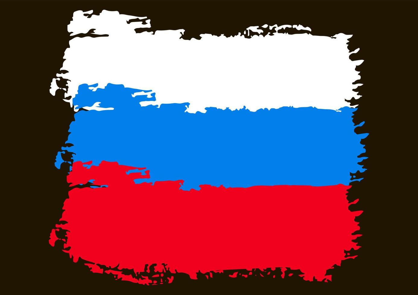 a bandeira da rússia é pintada com tinta. pintar, manchar, manchar vetor