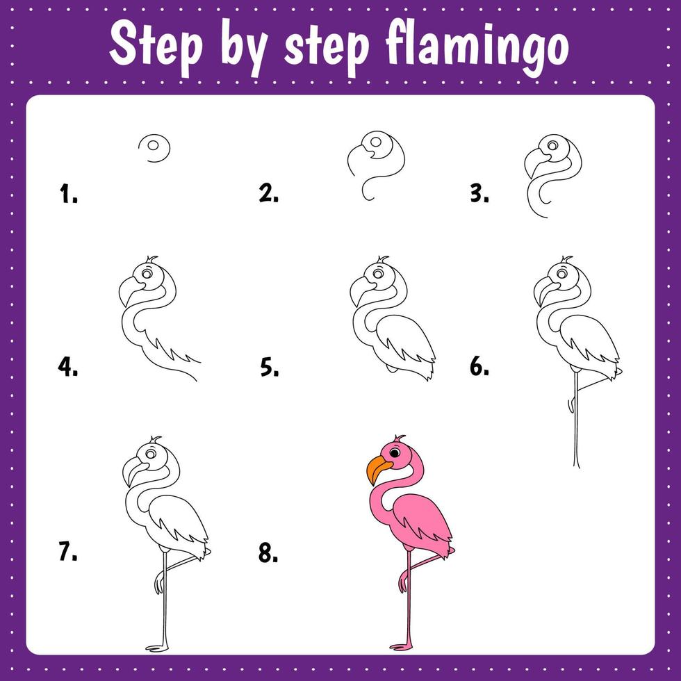 como desenhar flamingo vetor