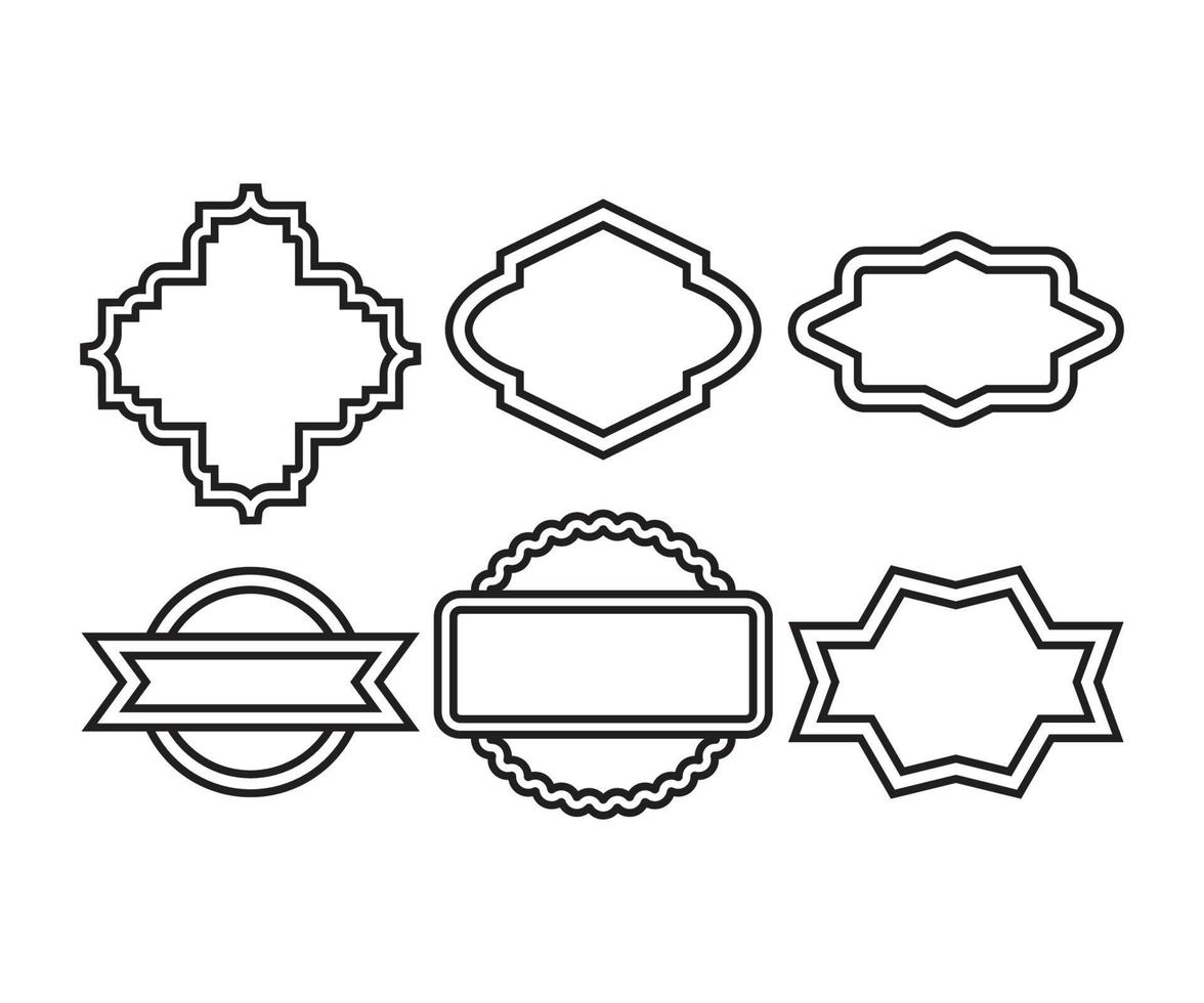 ilustração de distintivo de etiqueta de linha vetor