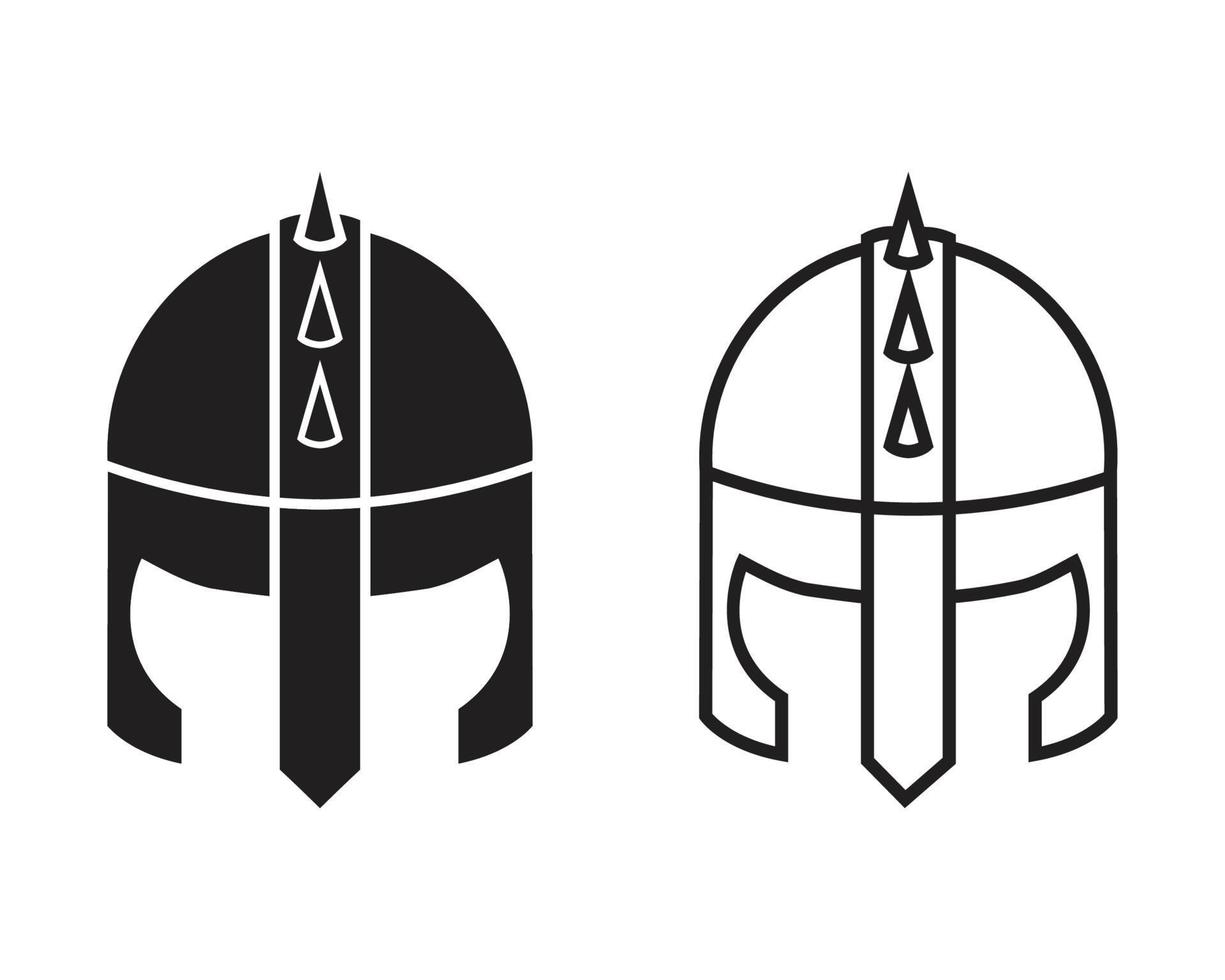 ilustração vetorial ícone capacete preto branco linha arte vetor