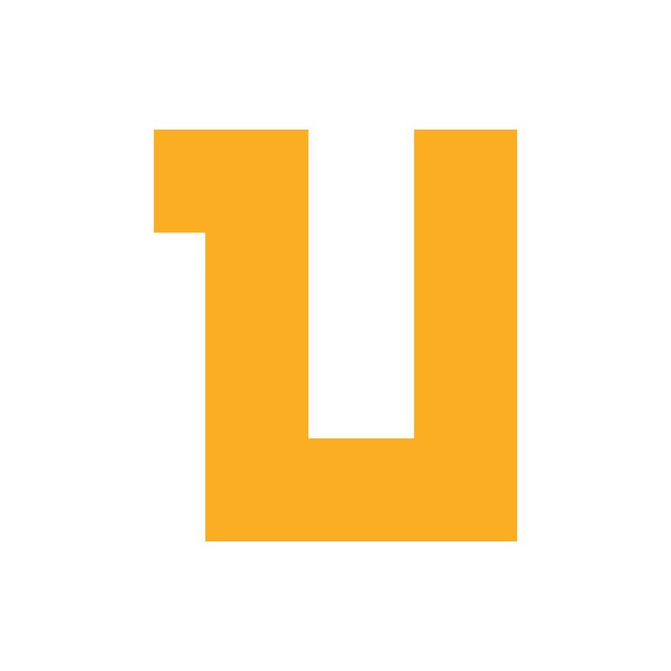 design de logotipo da letra do alfabeto u vetor