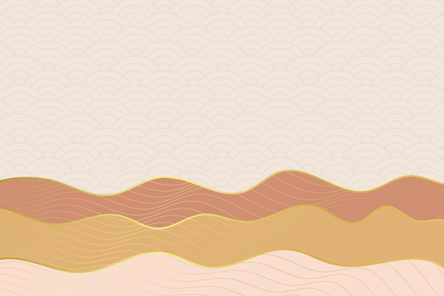 fundo de estilo de onda abstrata com padrão geométrico japonês e linhas listradas onduladas vetor