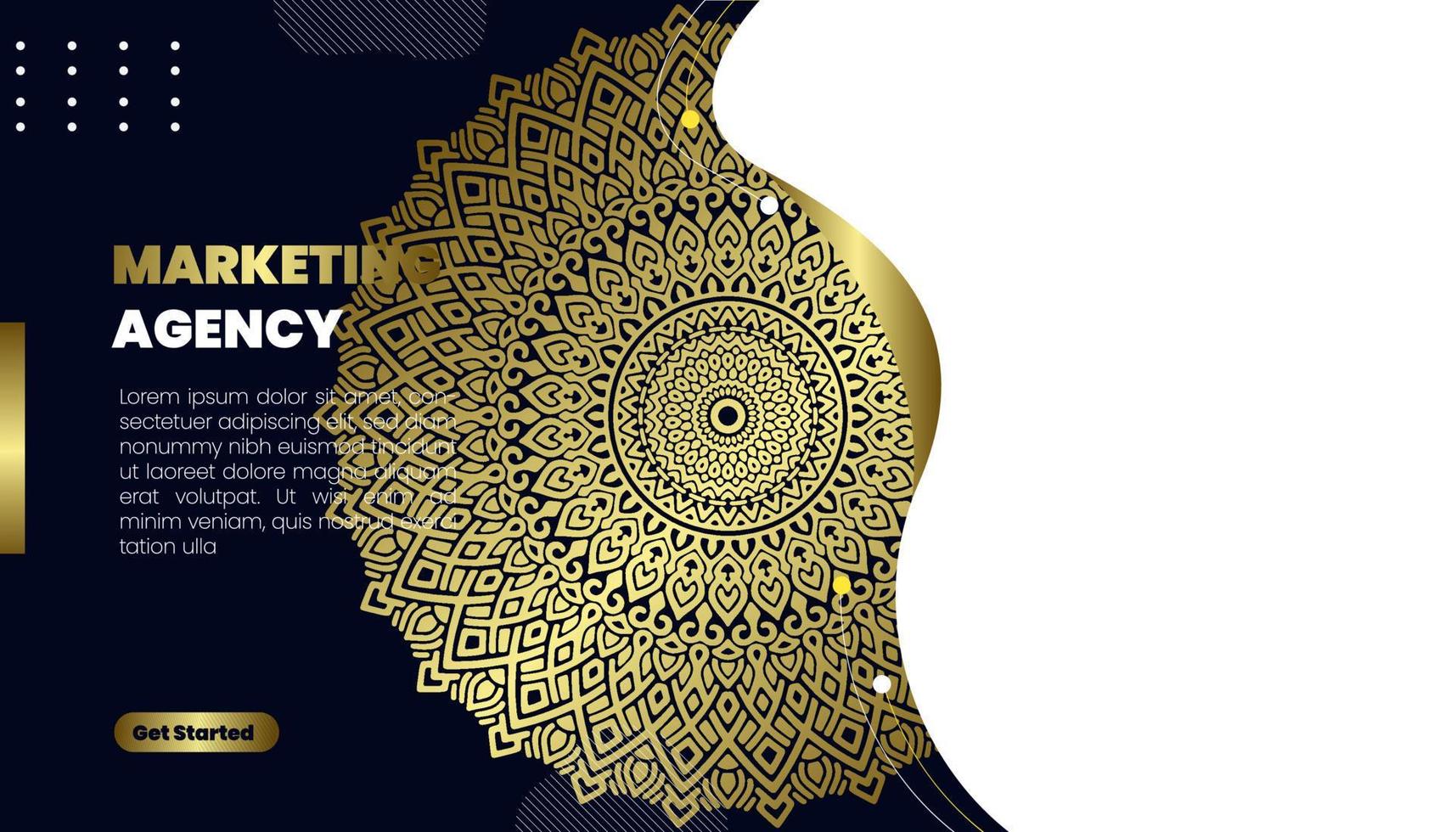 fundo ornamentado de mandala para negócios de banner na web vetor