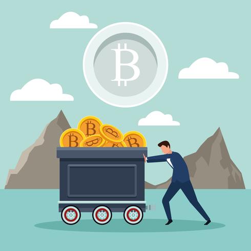 bitcoin de mineração digital vetor