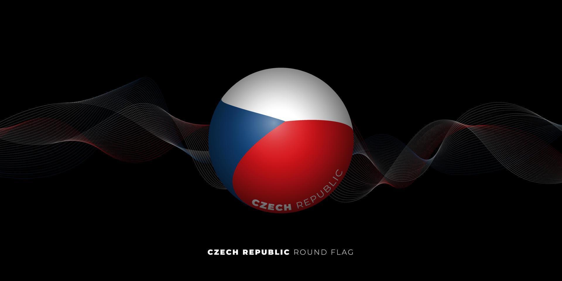 design de bandeira redonda da república checa. modelo de plano de fundo do dia da independência da república checa. vetor