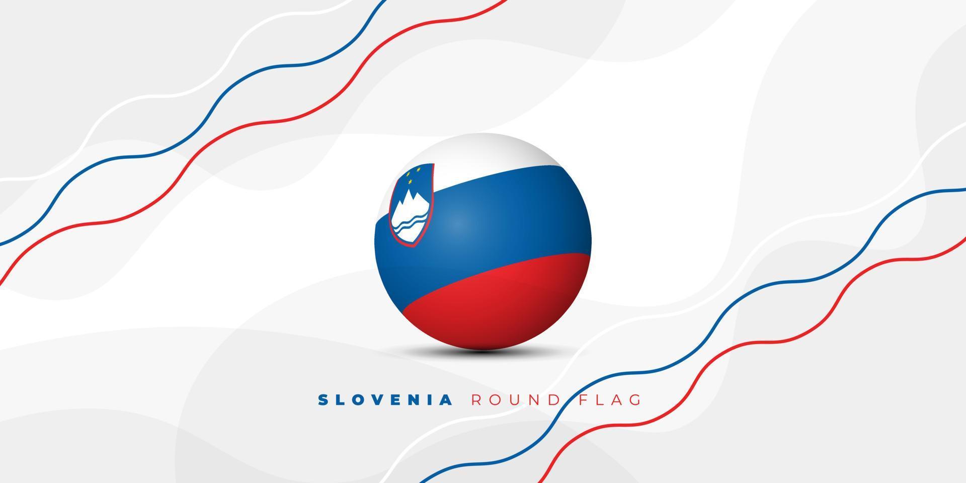 bandeira redonda da eslovénia com design abstrato. design de modelo de dia da independência da eslovênia. vetor