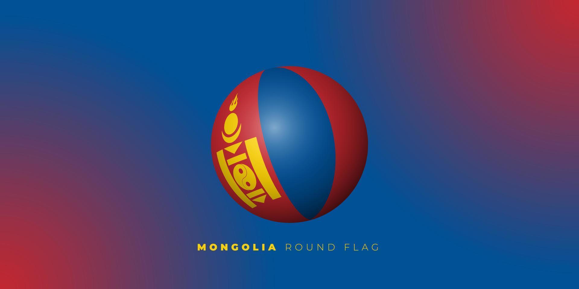 Mongólia rodada ilustração vetorial de bandeira. design de modelo de dia da independência da mongólia. vetor