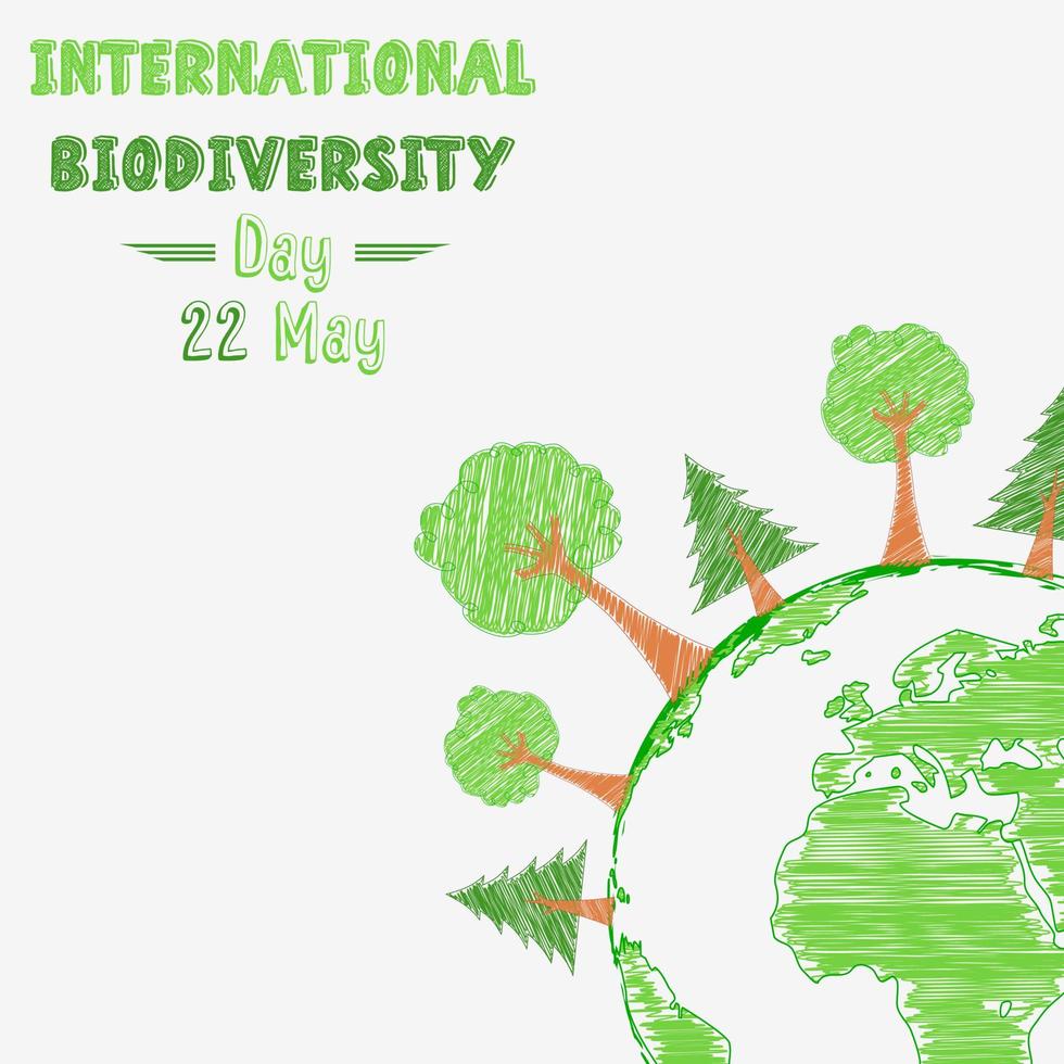 dia internacional da biodiversidade com pinturas de formas vetor