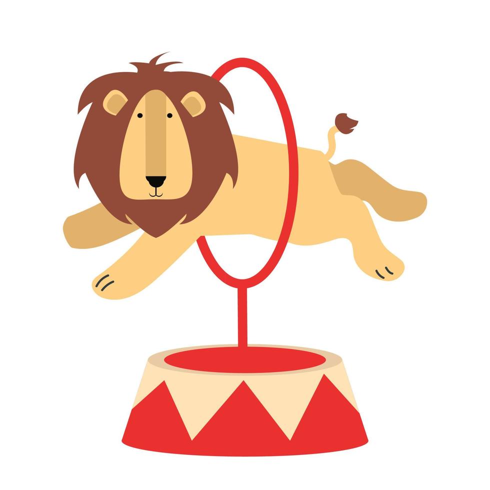 vetor de ícone de desenho animado de leão de circo