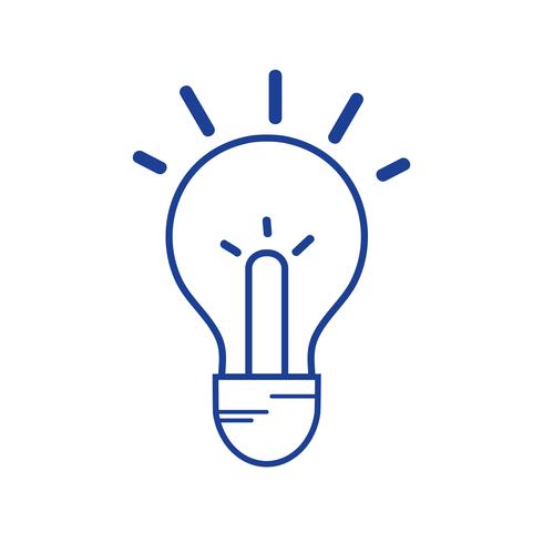 idéia de lâmpada silhueta para inteligente e criativo vetor