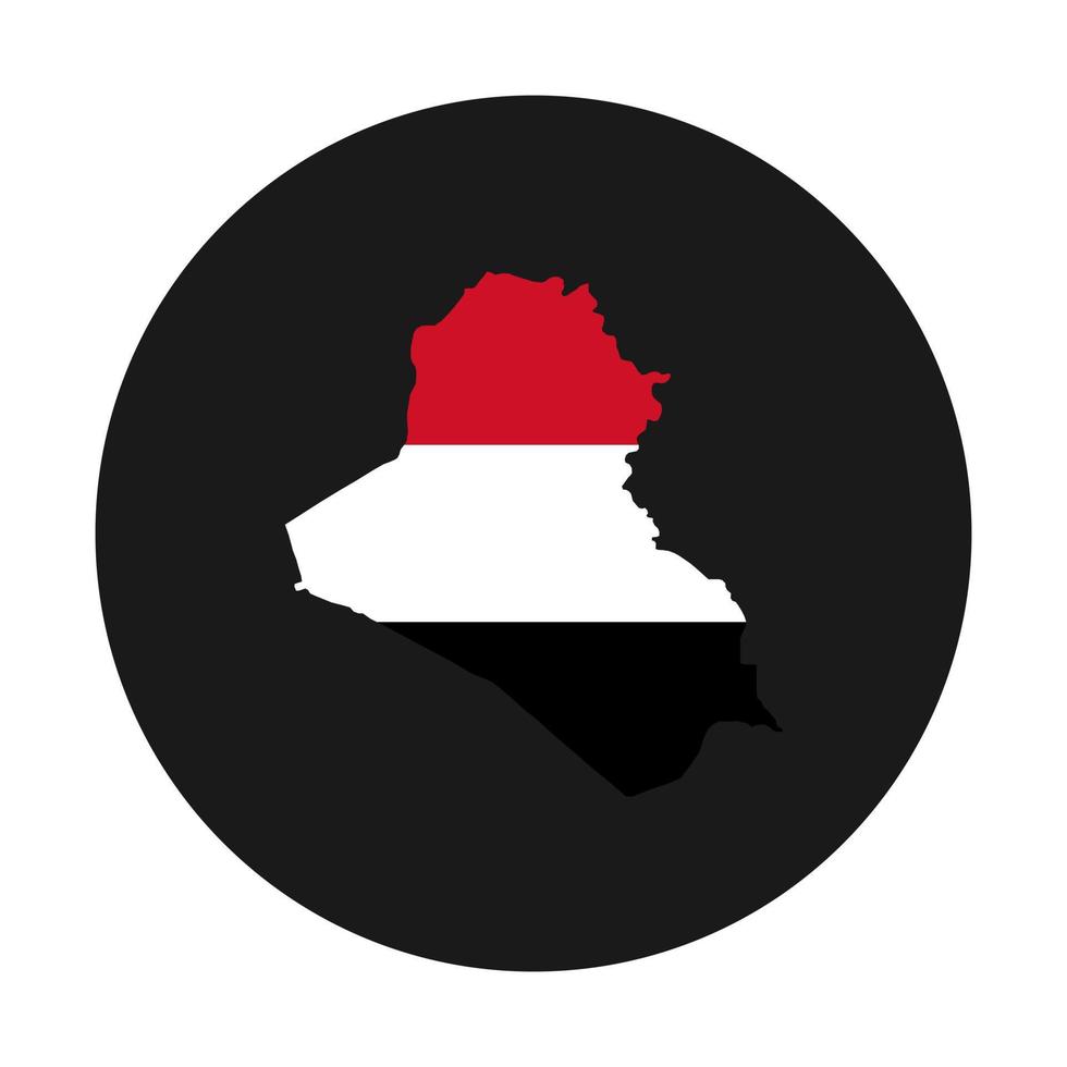 silhueta do mapa do Iraque com bandeira em fundo preto vetor