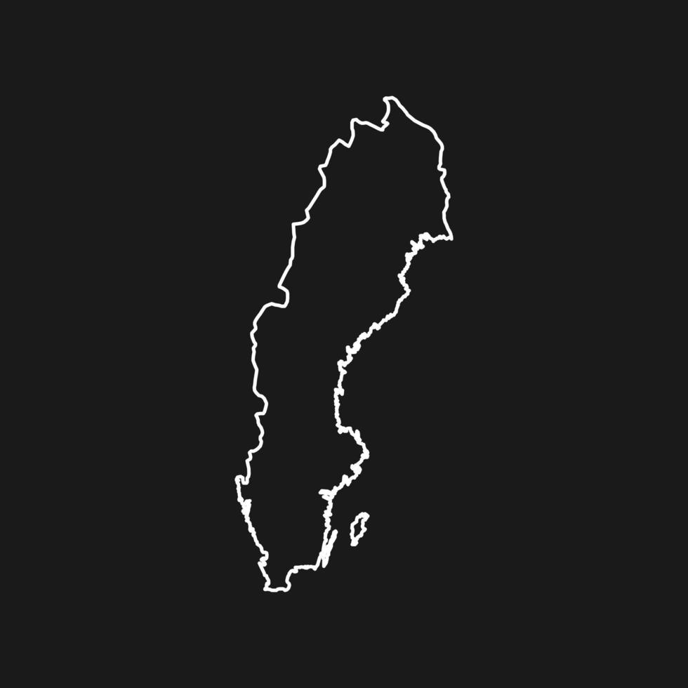 mapa da Suécia isolado no fundo preto. vetor