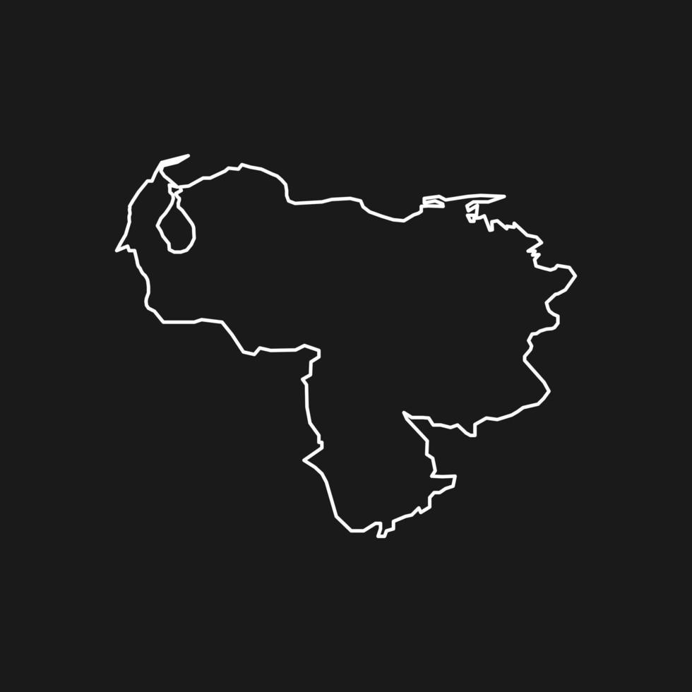 mapa da venezuela em fundo preto vetor