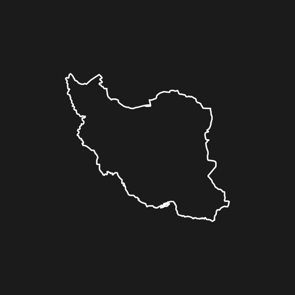 mapa do Irã em fundo preto vetor