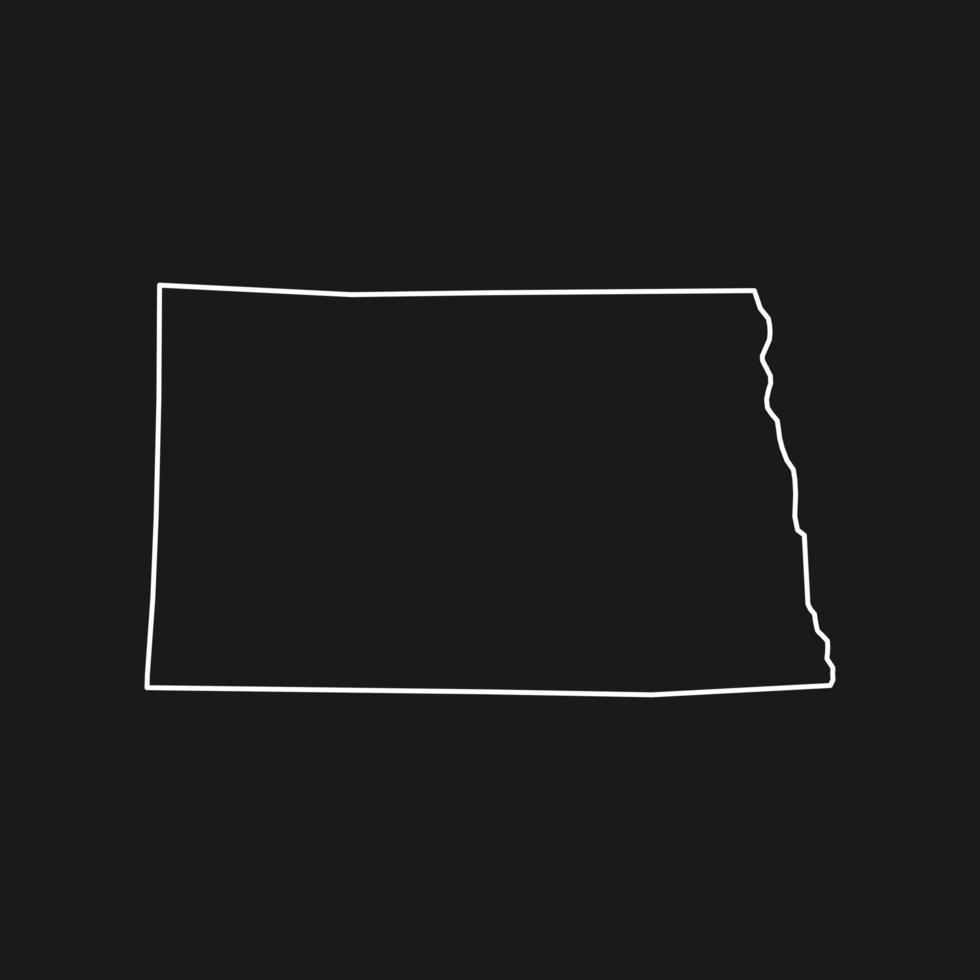 mapa da Dakota do Norte em fundo preto vetor
