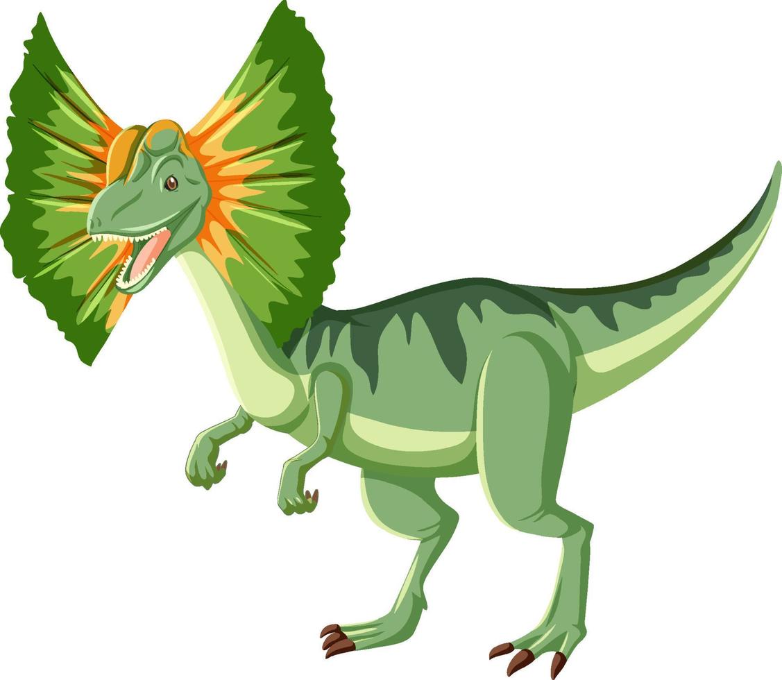 Vetor de personagem de dinossauro dilophosaurus de desenho animado