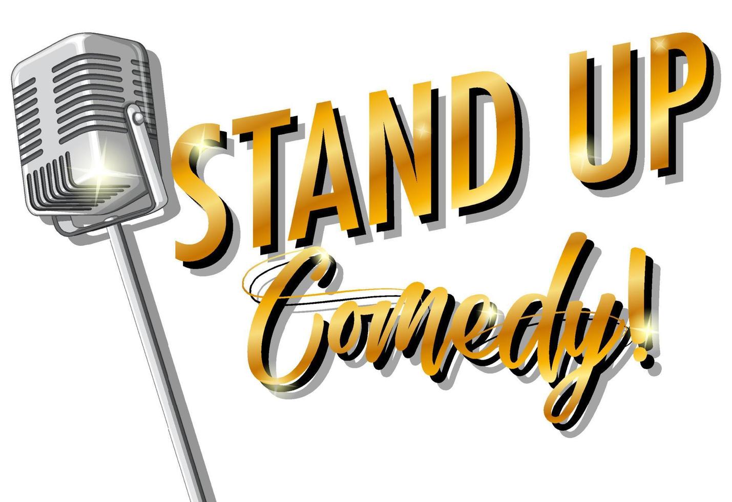 banner de stand up comedy com microfone vintage vetor