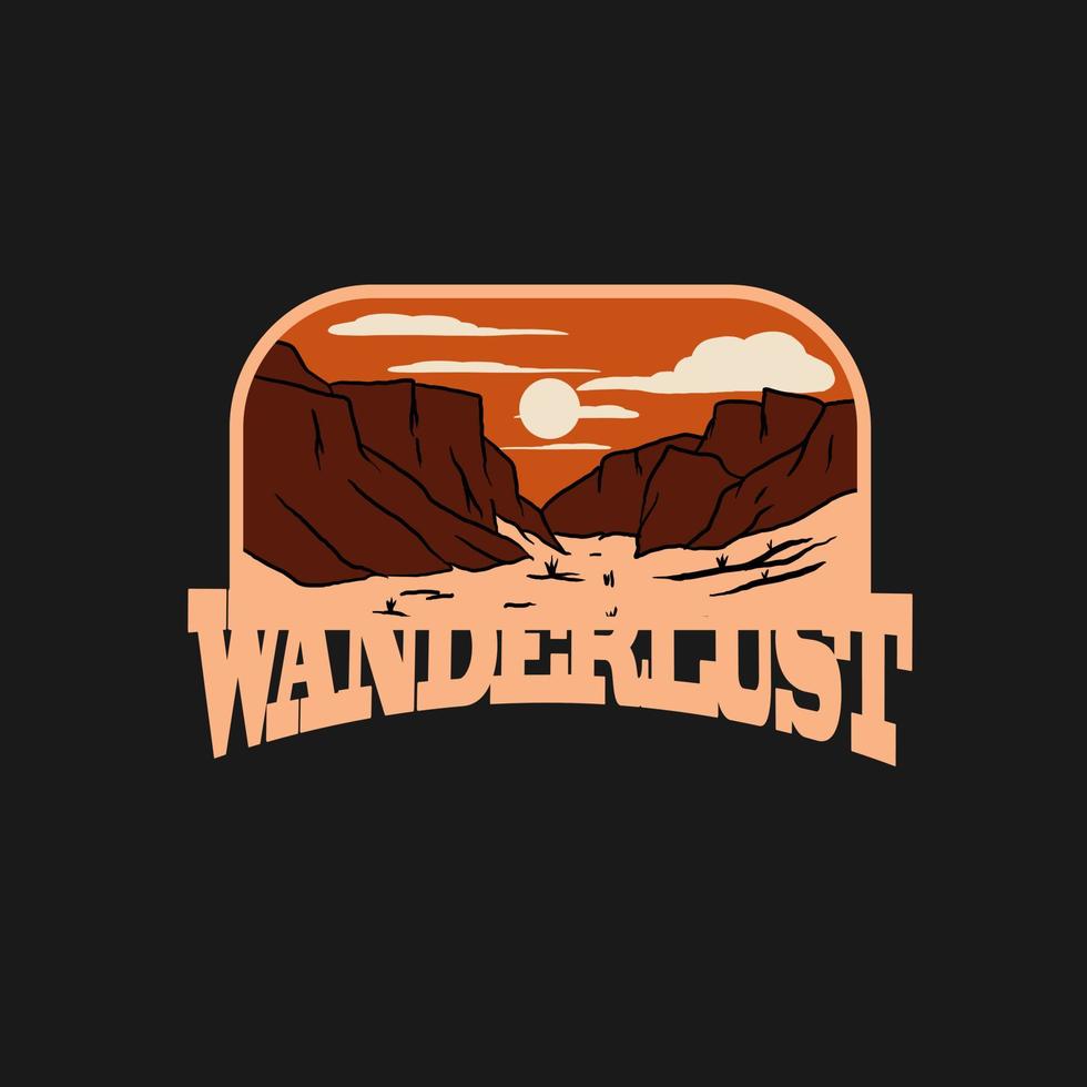 coleção de deserto, camping, aventura, explorador, emblema de alpinista e gráficos de logotipo para camiseta, vestuário, adesivo de mercadoria vetor