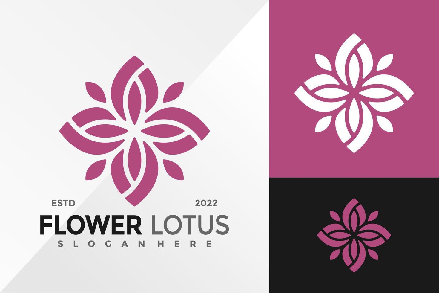 modelo de ilustração vetorial de design de logotipo de spa de lótus de flor vetor