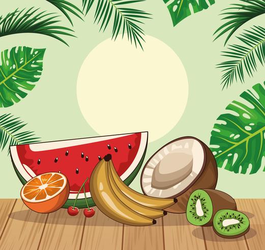 frutas frescas tropicais vetor