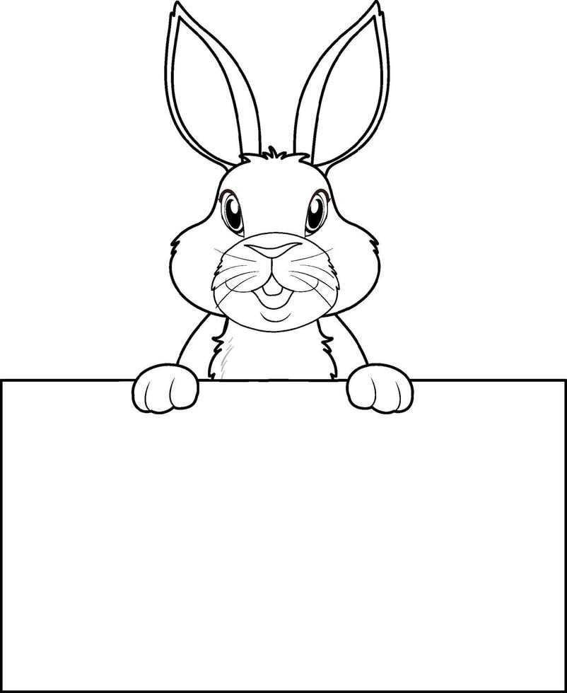 contorno de doodle de coelho para colorir vetor