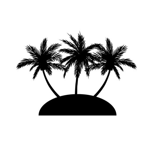 Palms island silhueta negra vetor