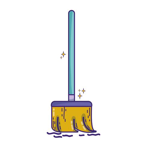 equipamento de varredura de vassoura para limpar a casa vetor