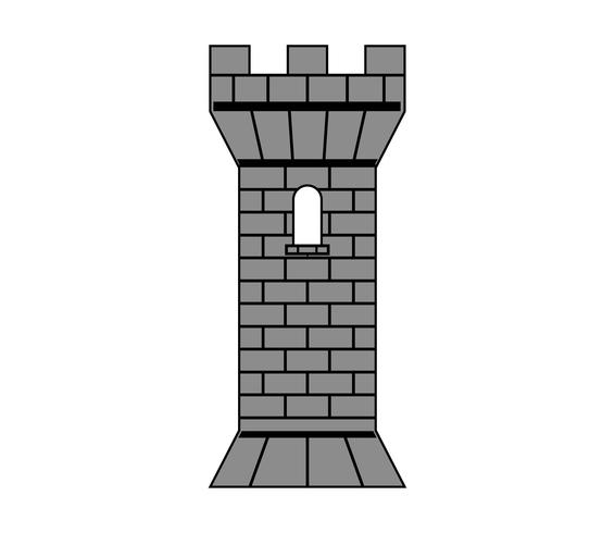 Vetor de desenhos animados de torre de castelo