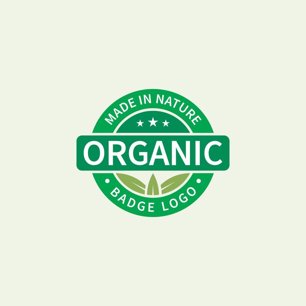 rótulo de crachá natural orgânico de qualidade fresca selo adesivo produtos vetor de design de logotipo