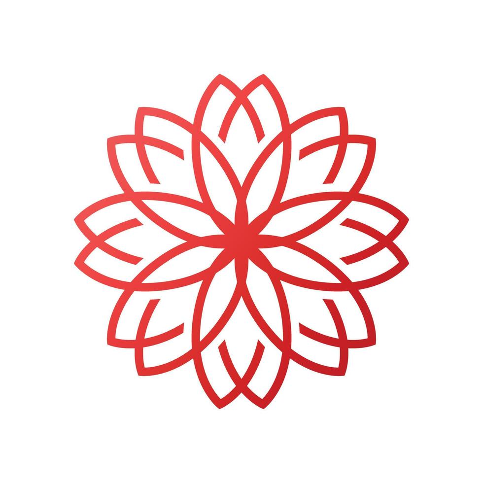 vetor de design de logotipo de ornamento de flor floral