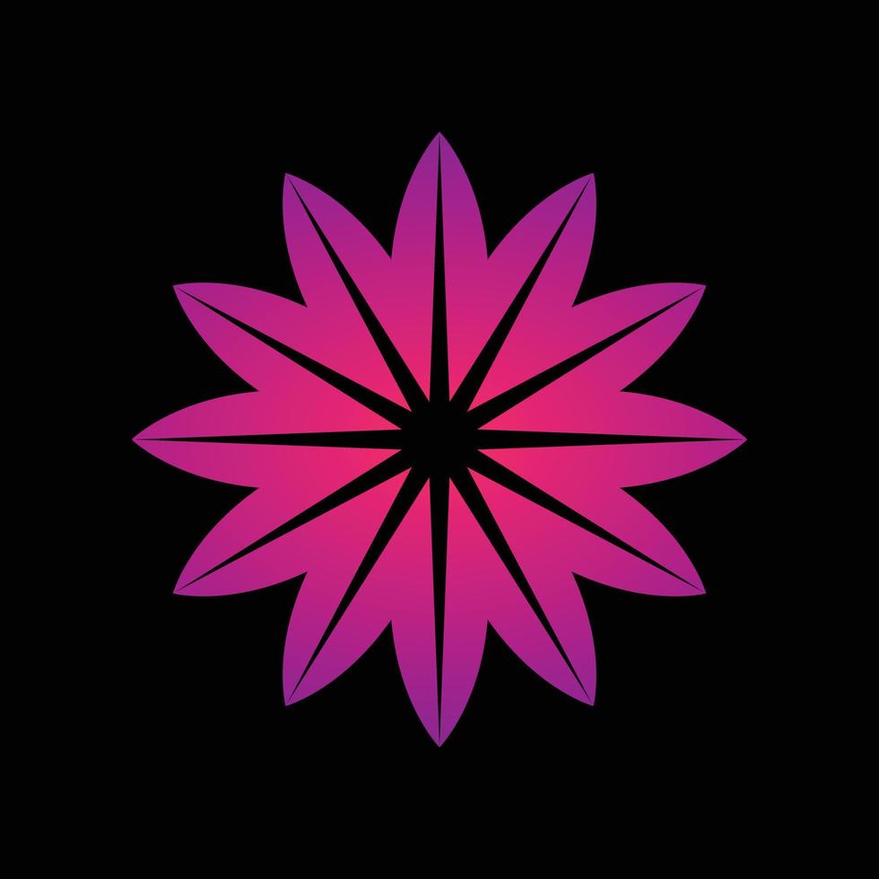 vetor de design de logotipo de ornamento de flor floral