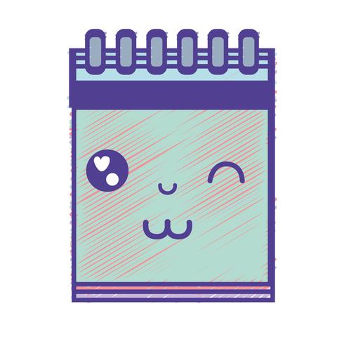 kawaii bonito ferramenta de caderno engraçado vetor