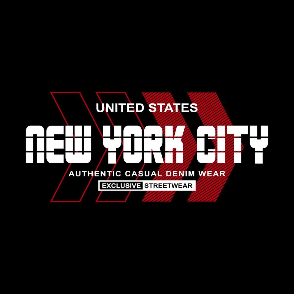 camiseta e vestuário de jeans streetwear de nova york vetor