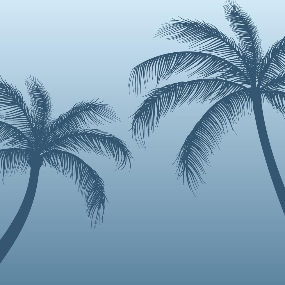 silhueta de palmeiras de fundo vetor