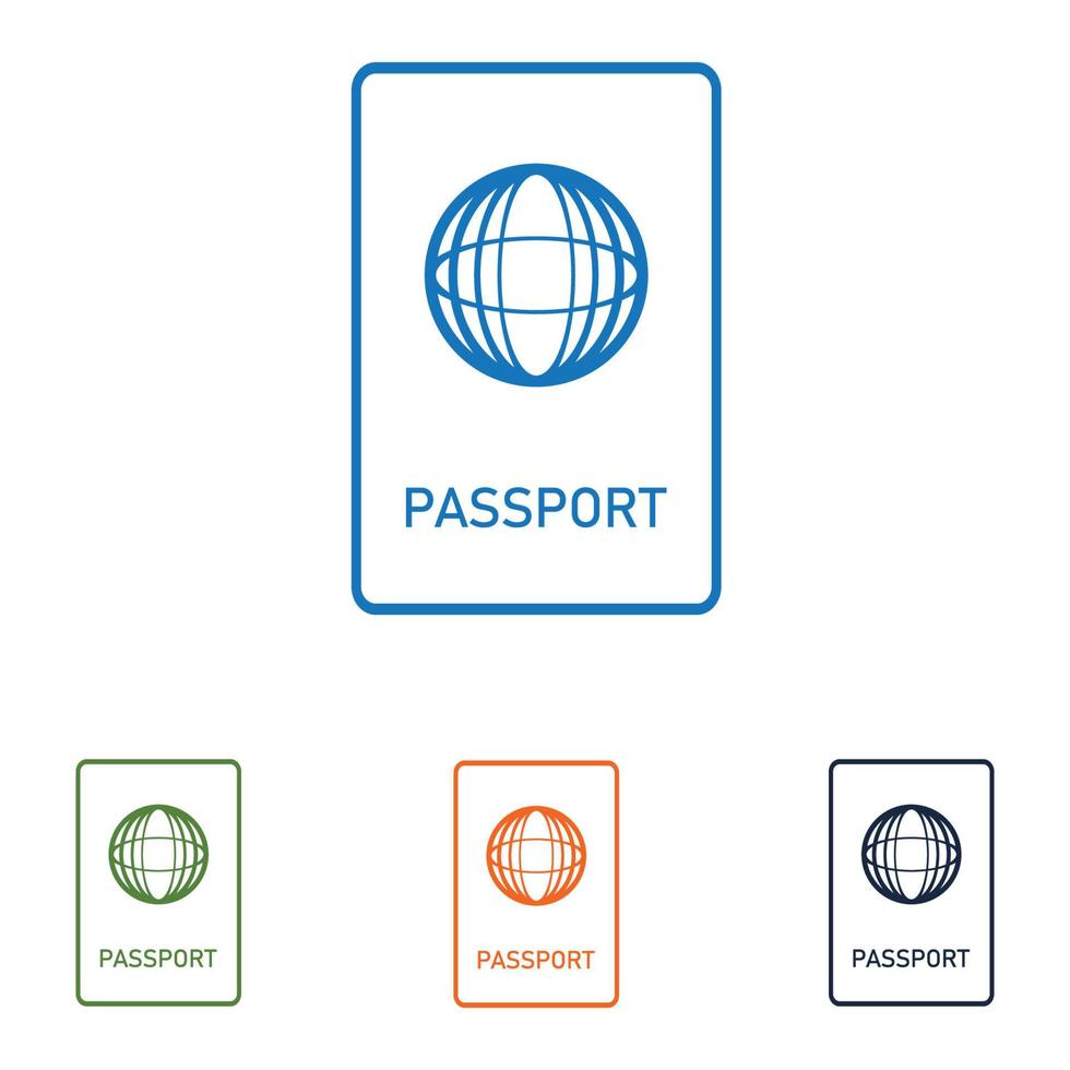 logotipo do conjunto de passaporte vetor