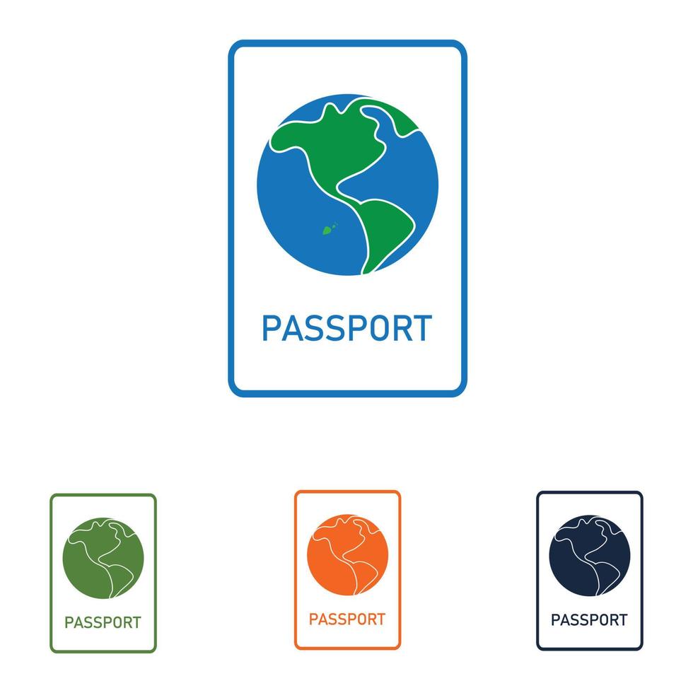 logotipo do conjunto de passaporte vetor