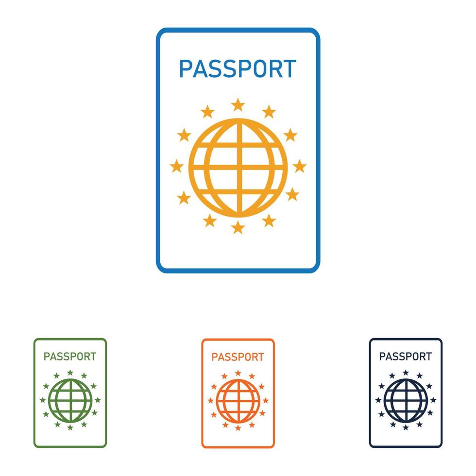 logotipo do conjunto de passaporte vetor