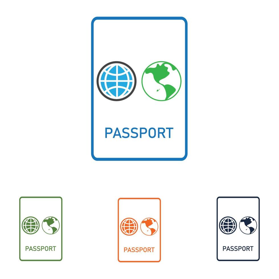 logotipo do conjunto de passaporte vetor