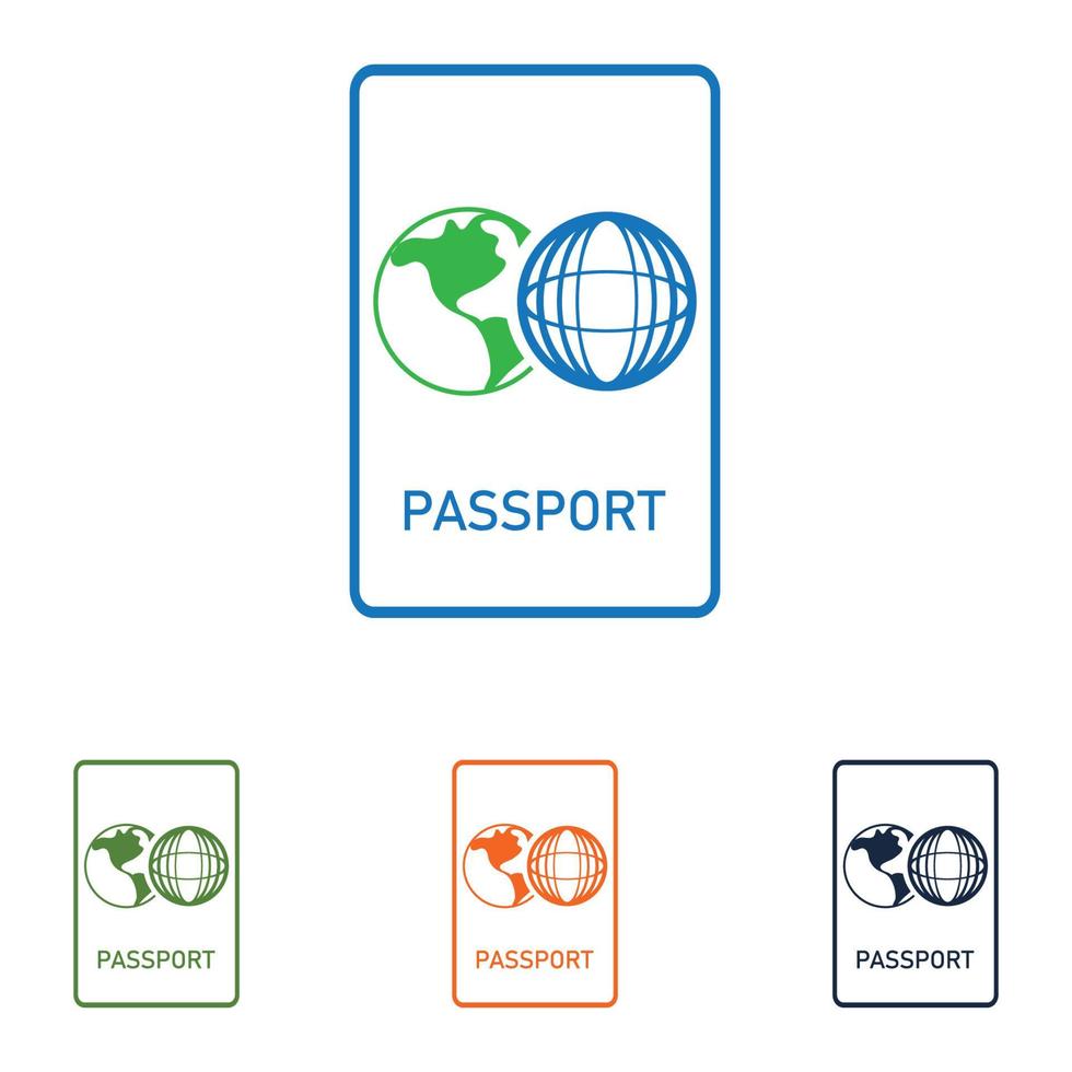 logotipo do conjunto de passaporte vetor