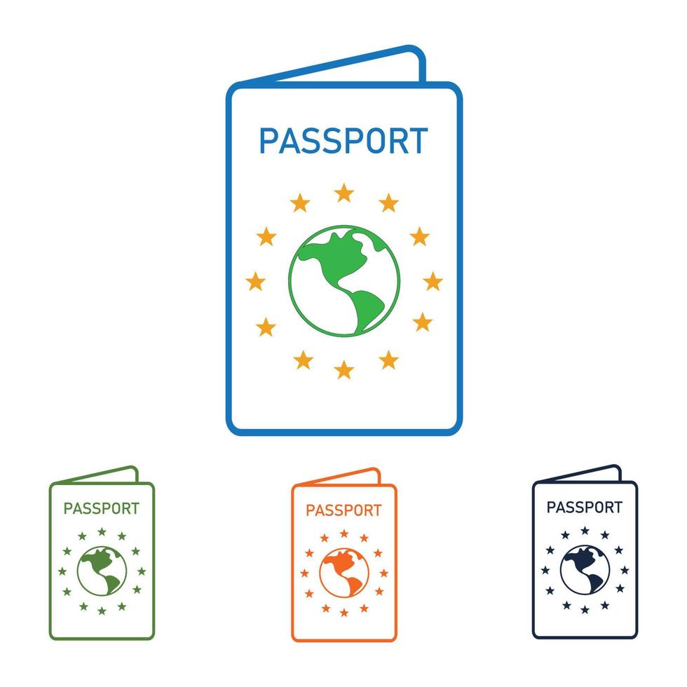 logotipo do conjunto de passaporte vetor